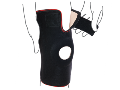 Бандаж на коленный сустав со спиральными ребрами жесткости R6202